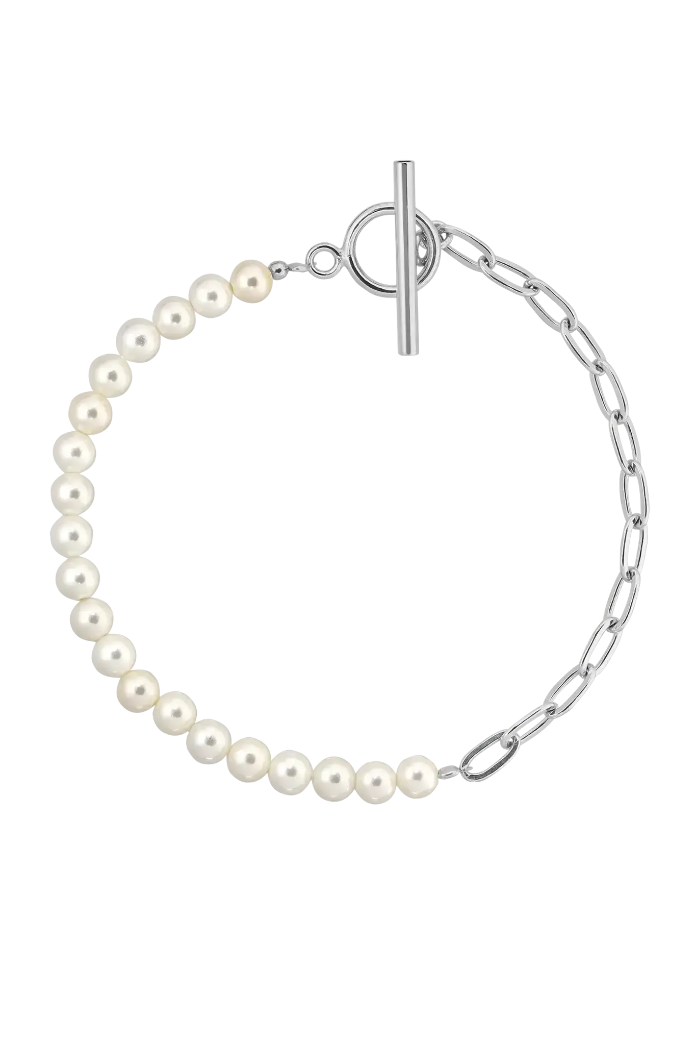 Brățară Argint Half Pearl Half Chain LisaConcept