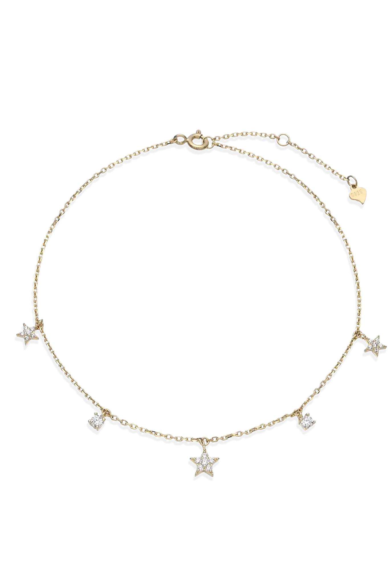 Brățară pentru picior Argint Floating Stars Lisa&Co.