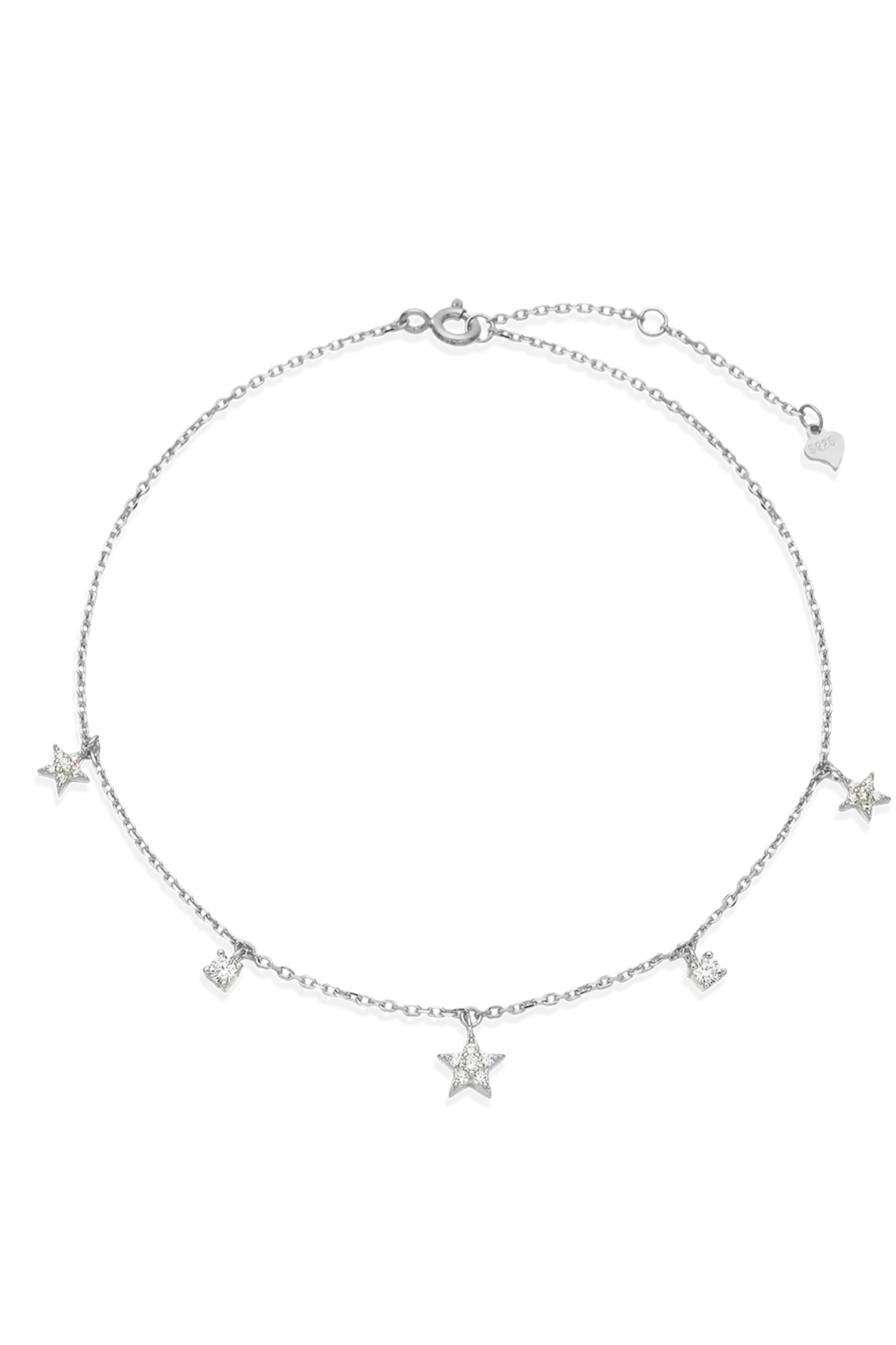 Brățară pentru picior Argint Floating Stars Lisa&Co.