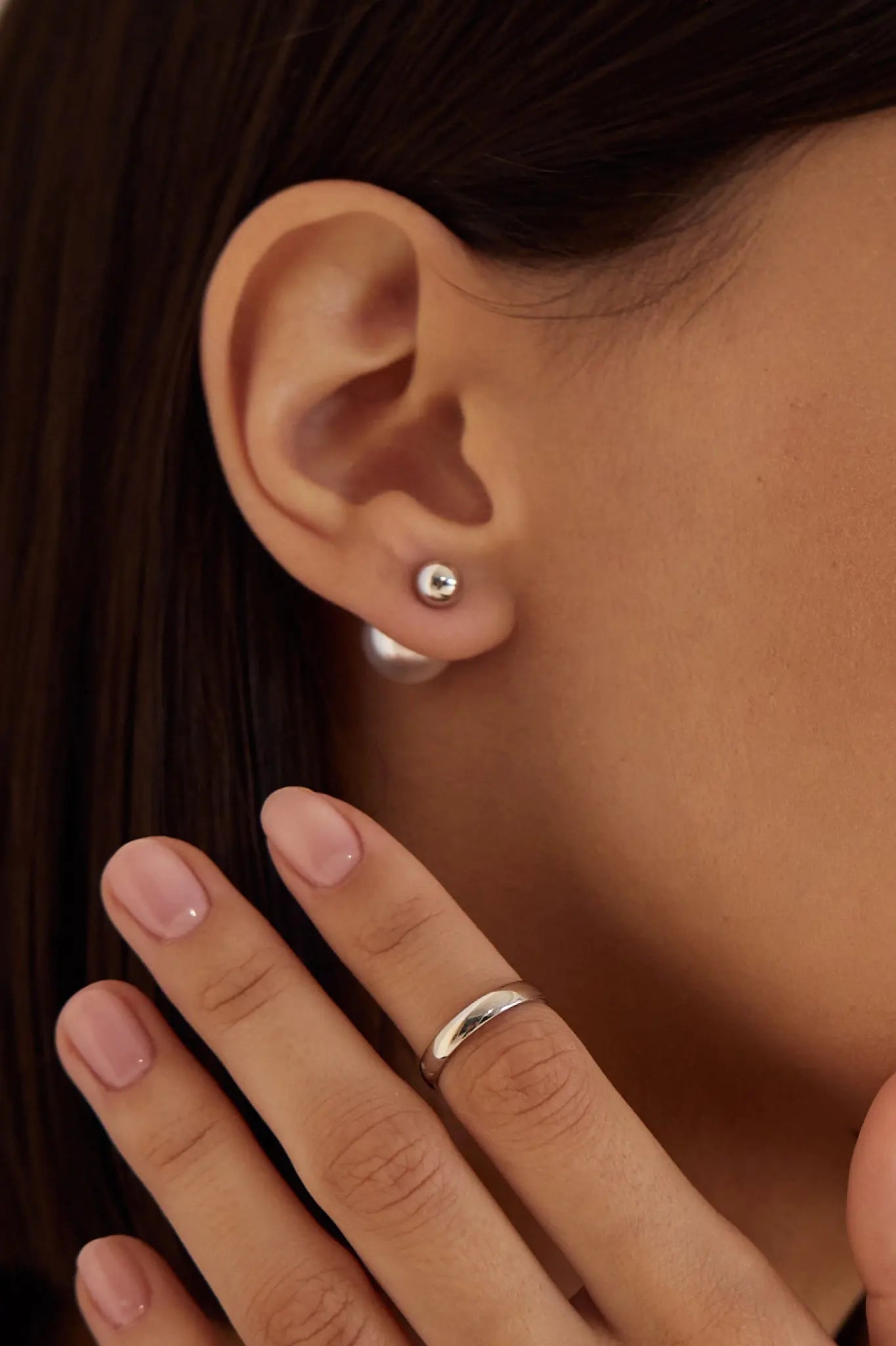 Cercei Argint Ball Pearl LisaConcept