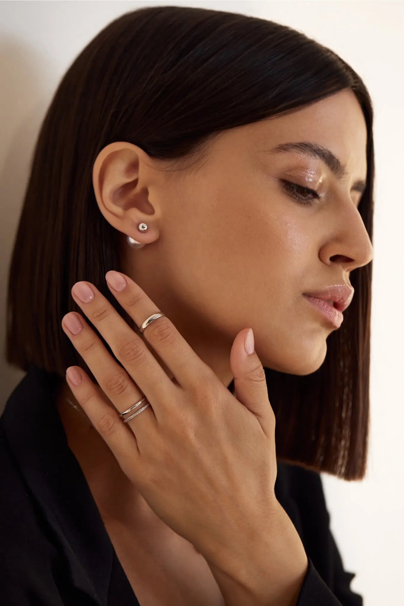 Cercei Argint Ball Pearl LisaConcept