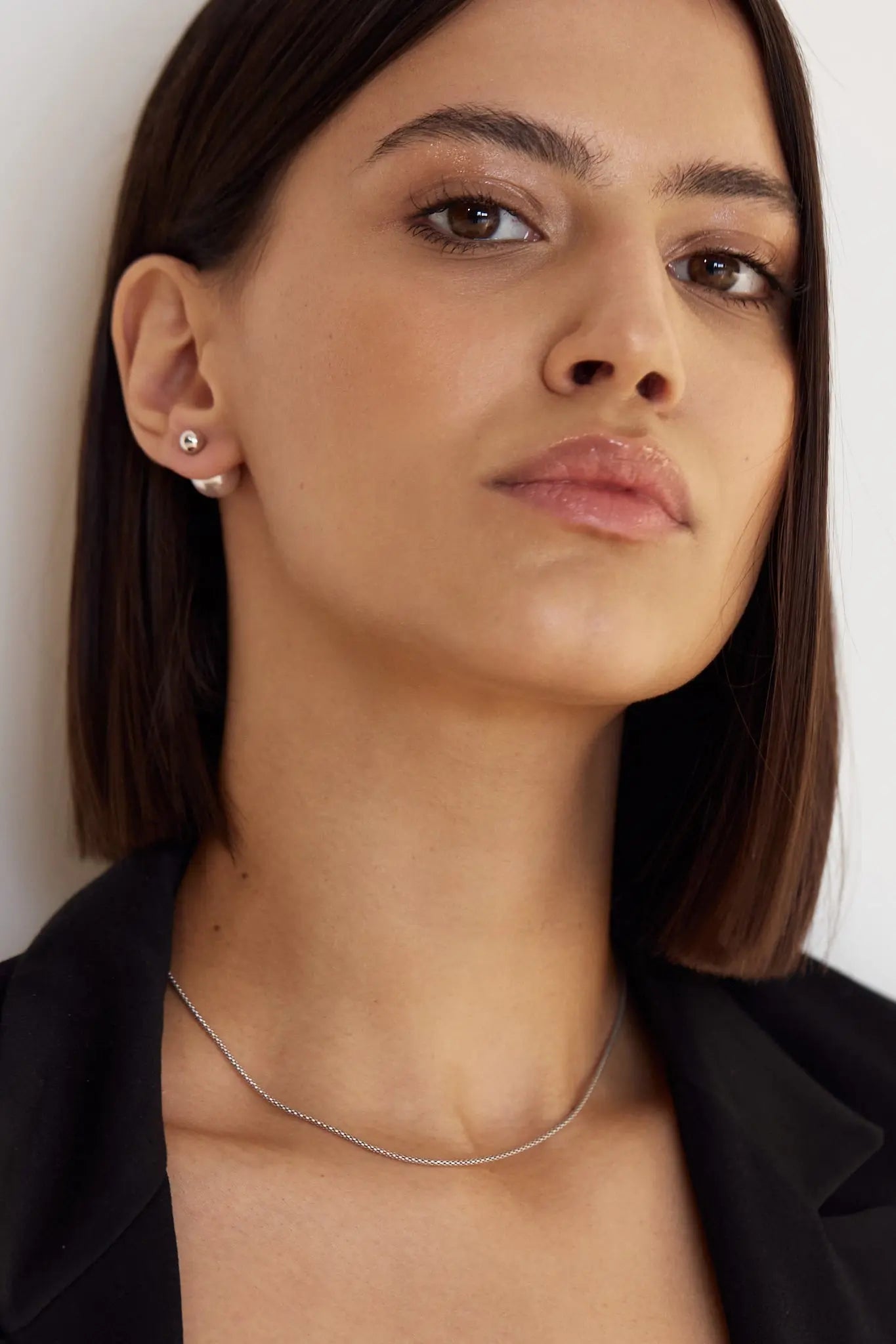 Cercei Argint Ball Pearl LisaConcept