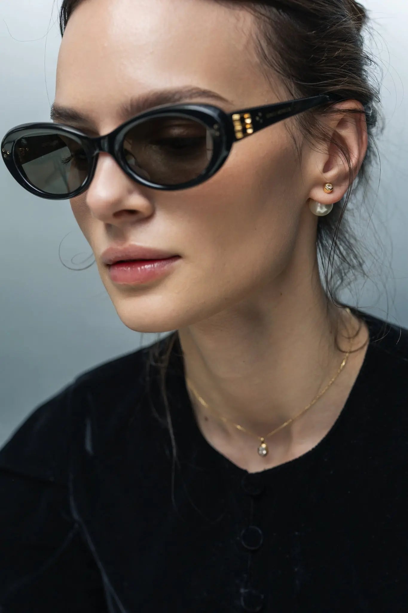 Cercei Argint Bezel&Pearl LisaConcept