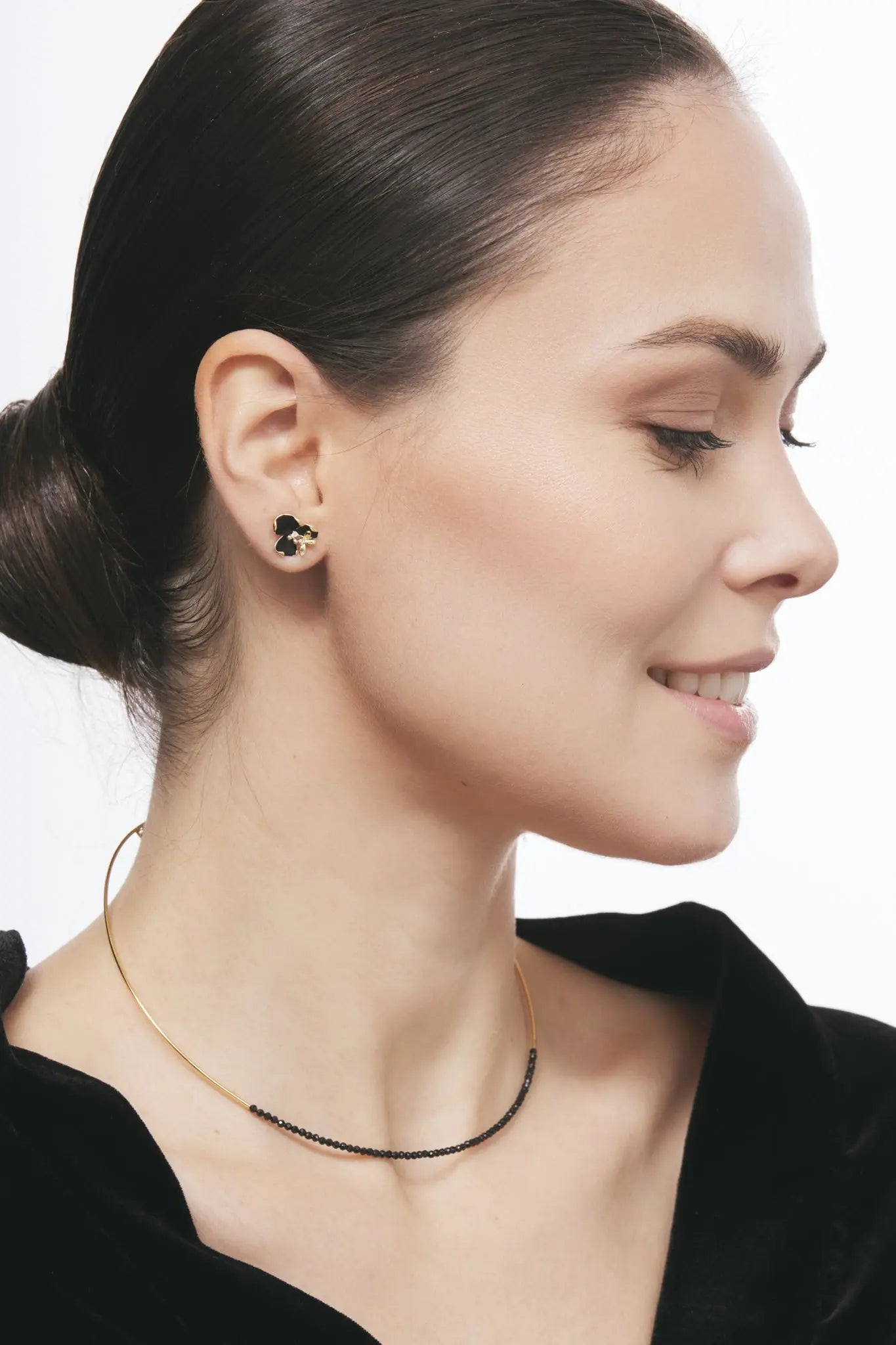 Cercei Argint Black Orchid LisaConcept