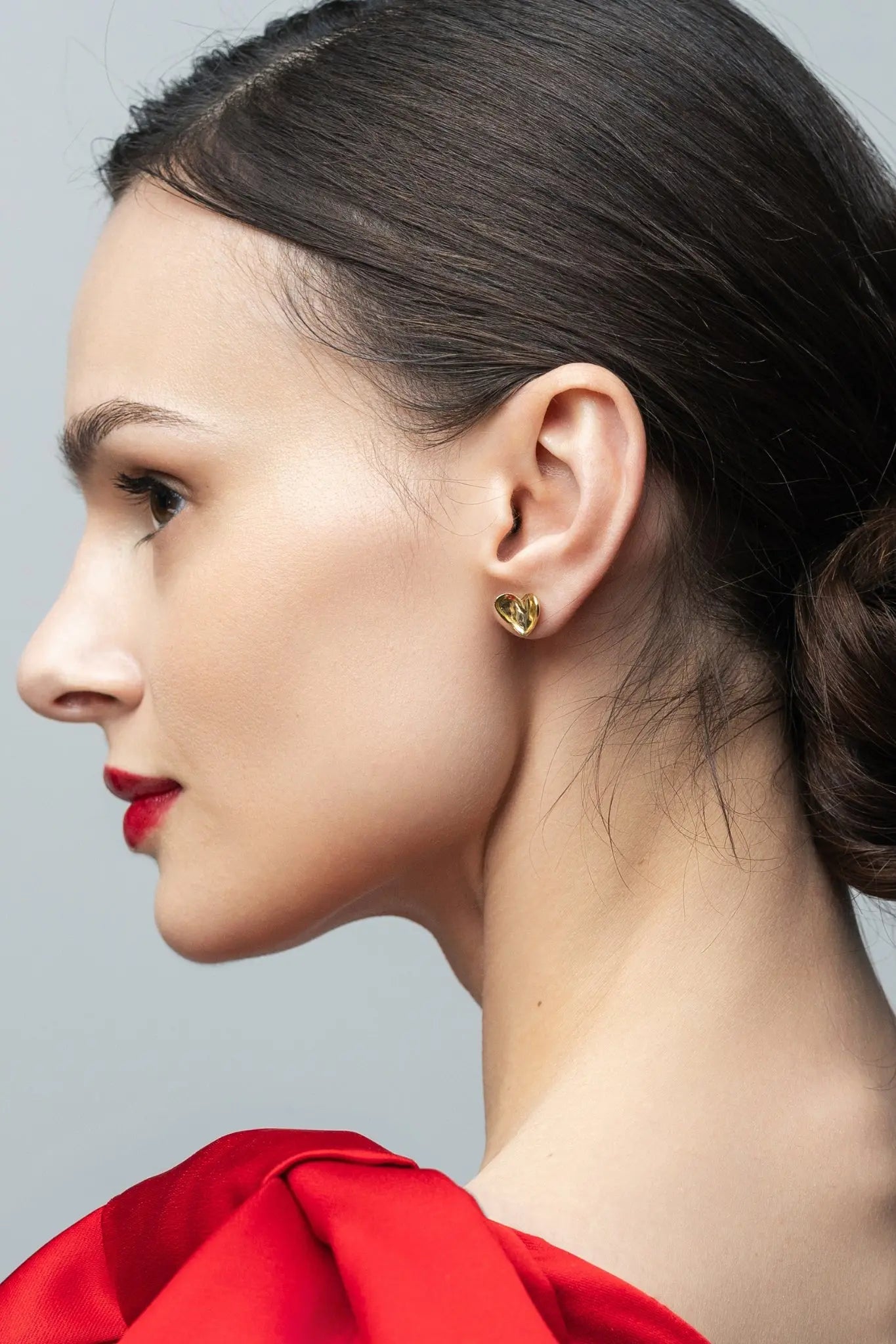 Cercei Argint Crinkle Heart Lisa&Co.