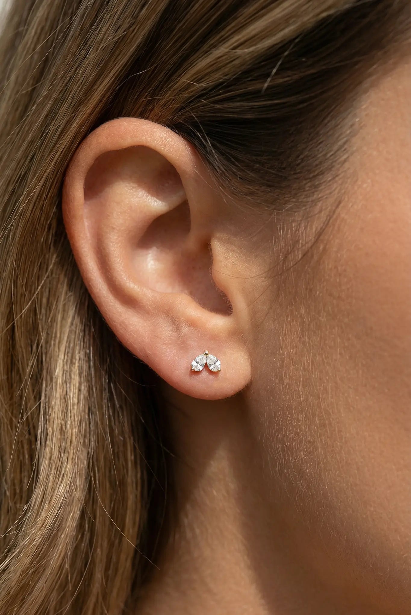 Cercei Argint Lis Double Pierce Lisa&Co.