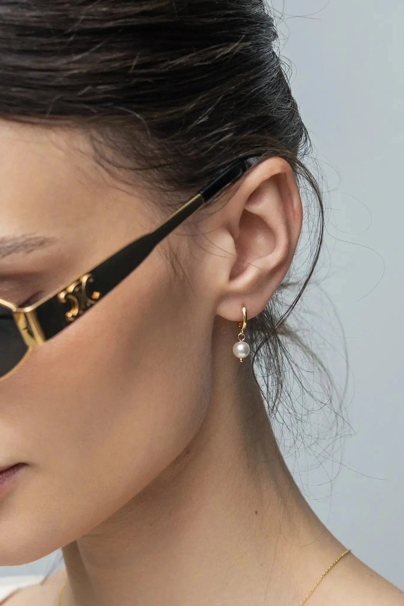 Cercei Argint Mini Circle Pearl LisaConcept