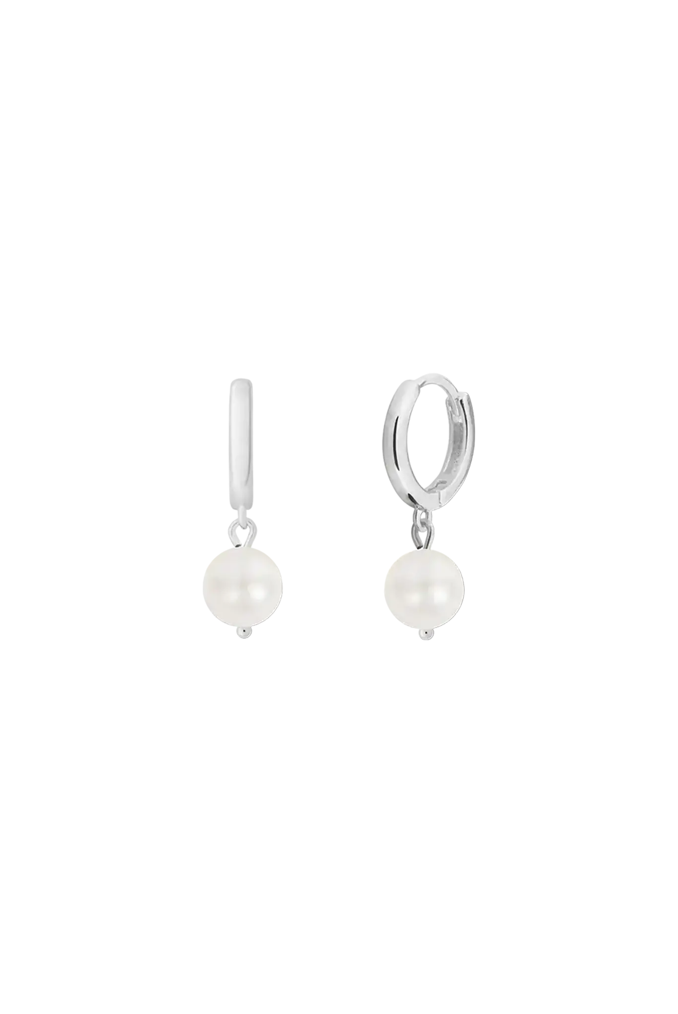 Cercei Argint Mini Circle Pearl LisaConcept