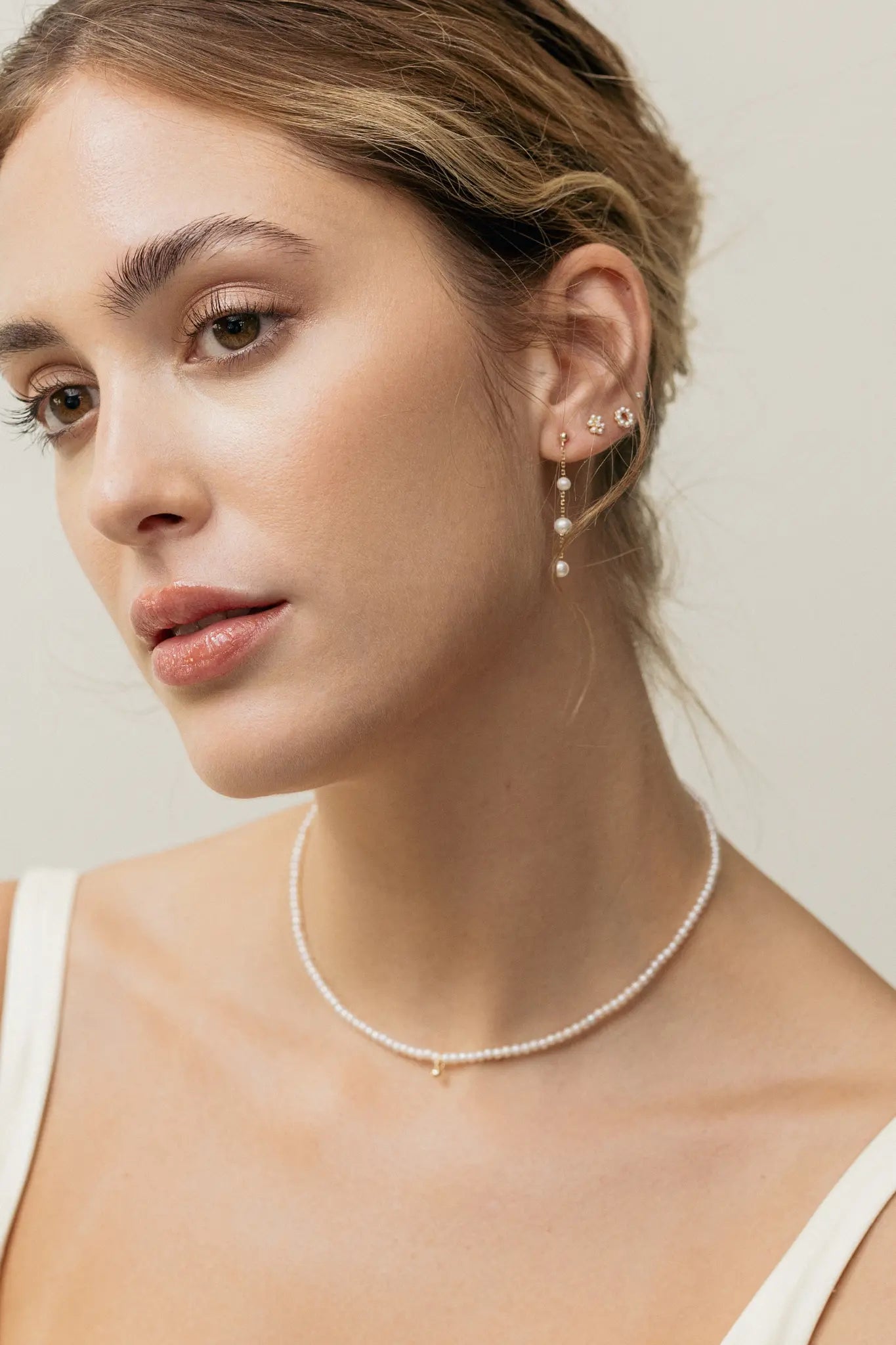 Cercei Argint Pearl Drip Drop IV LisaConcept