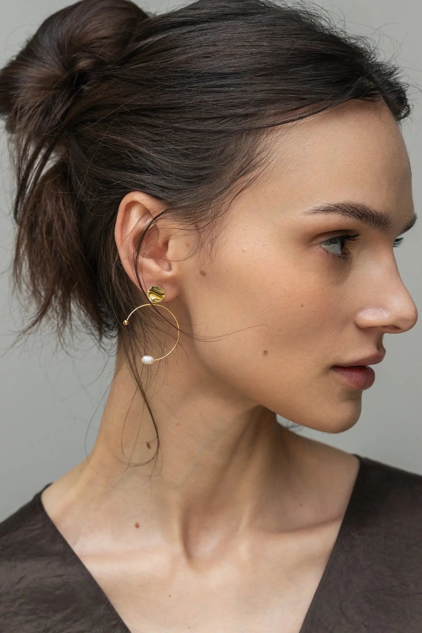 Cercei Argint Pearl on Circle LisaConcept