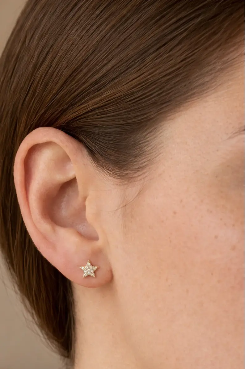 Cercei Argint Shiny Star L LisaConcept