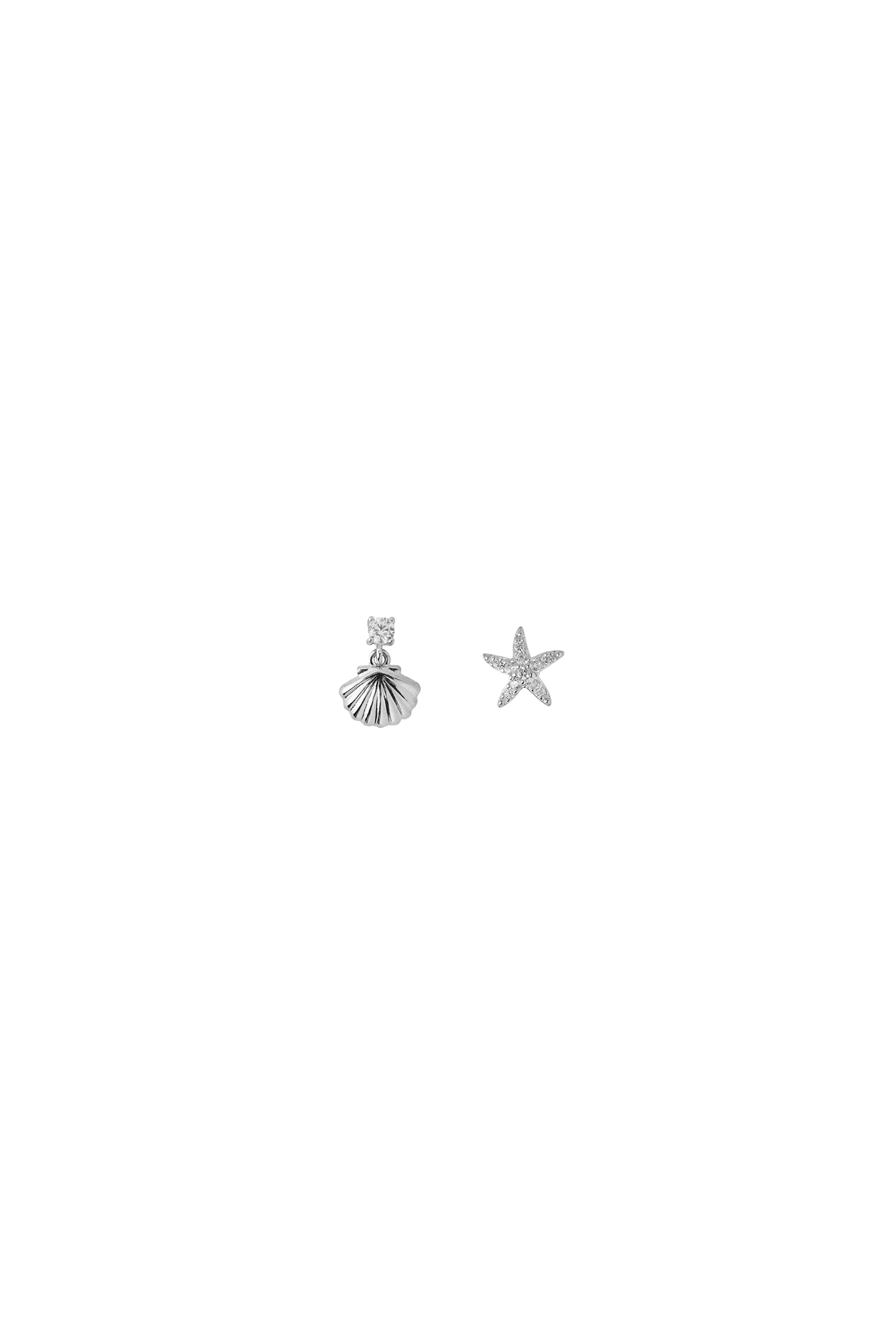 Cercei Argint Suspended Seashell & Starfish LisaConcept