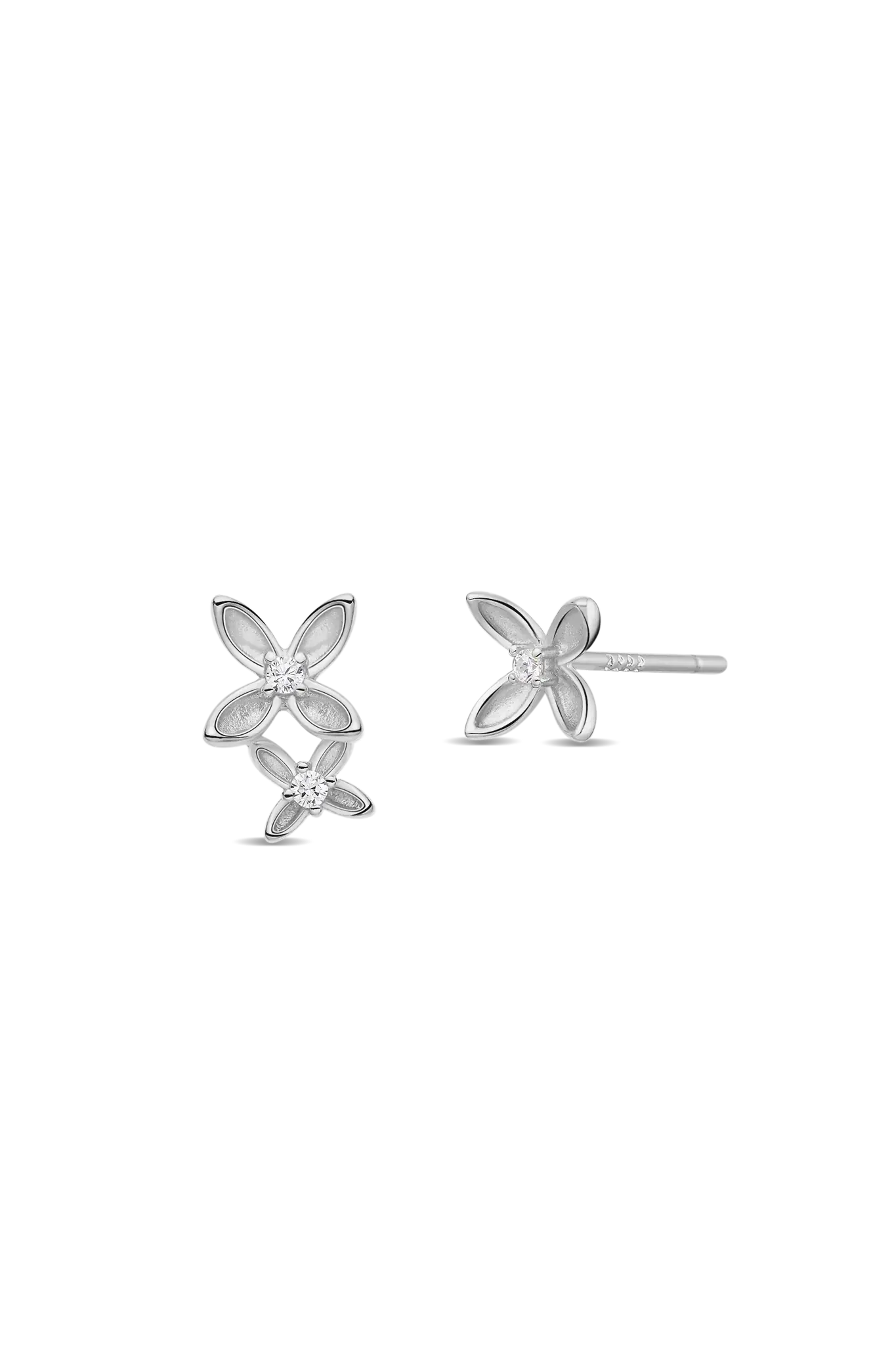 Cercei Argint Trio Flowers Lisa&Co.