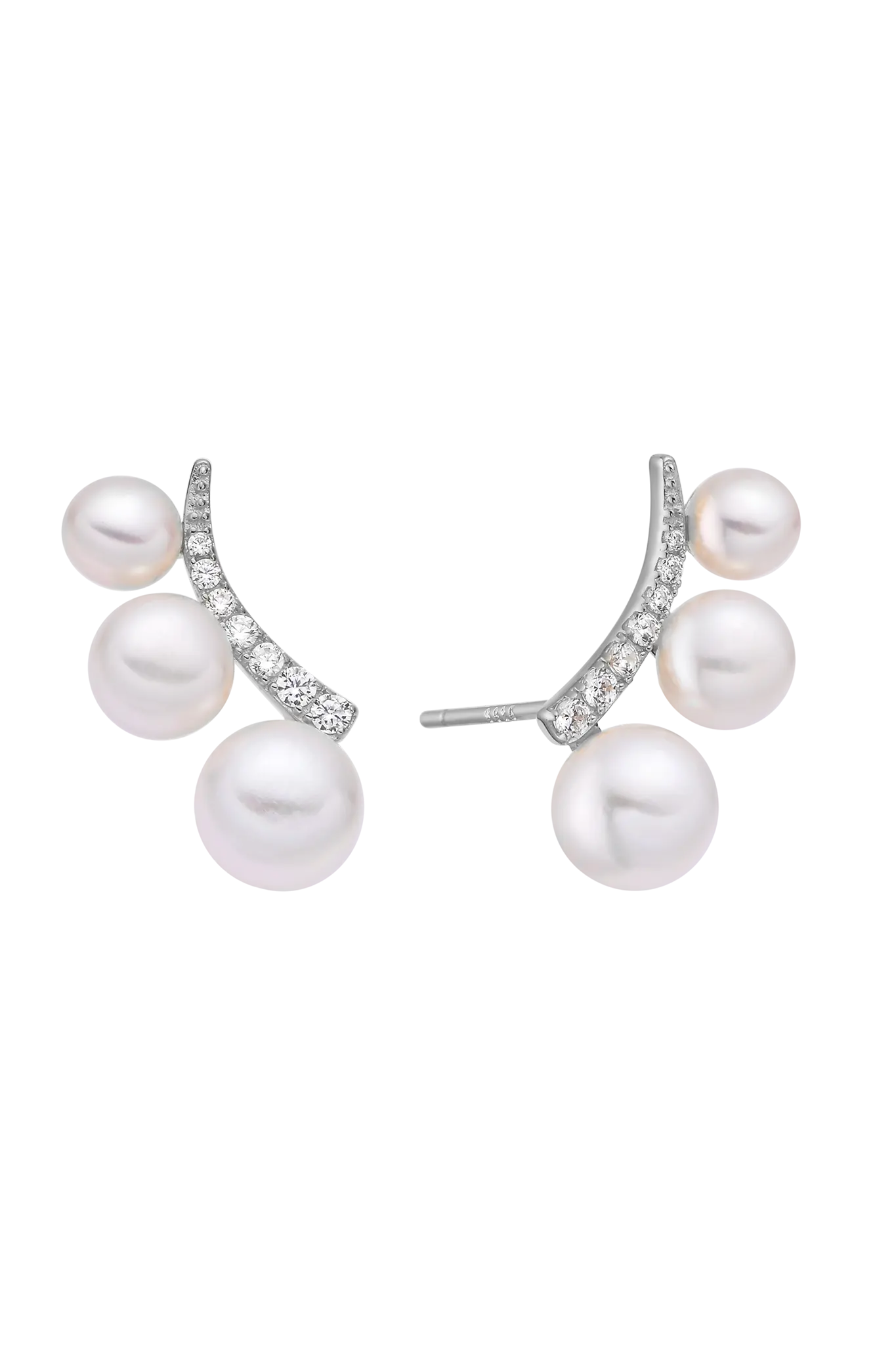 Cercei Argint Trio Pearl Grace LisaConcept