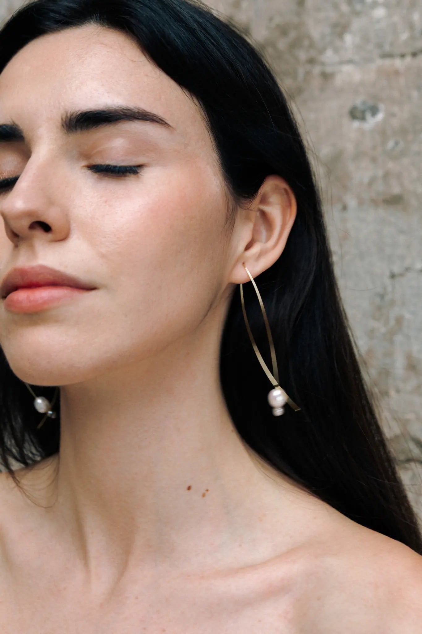 Cercei Argint Wire Double Pearl LisaConcept