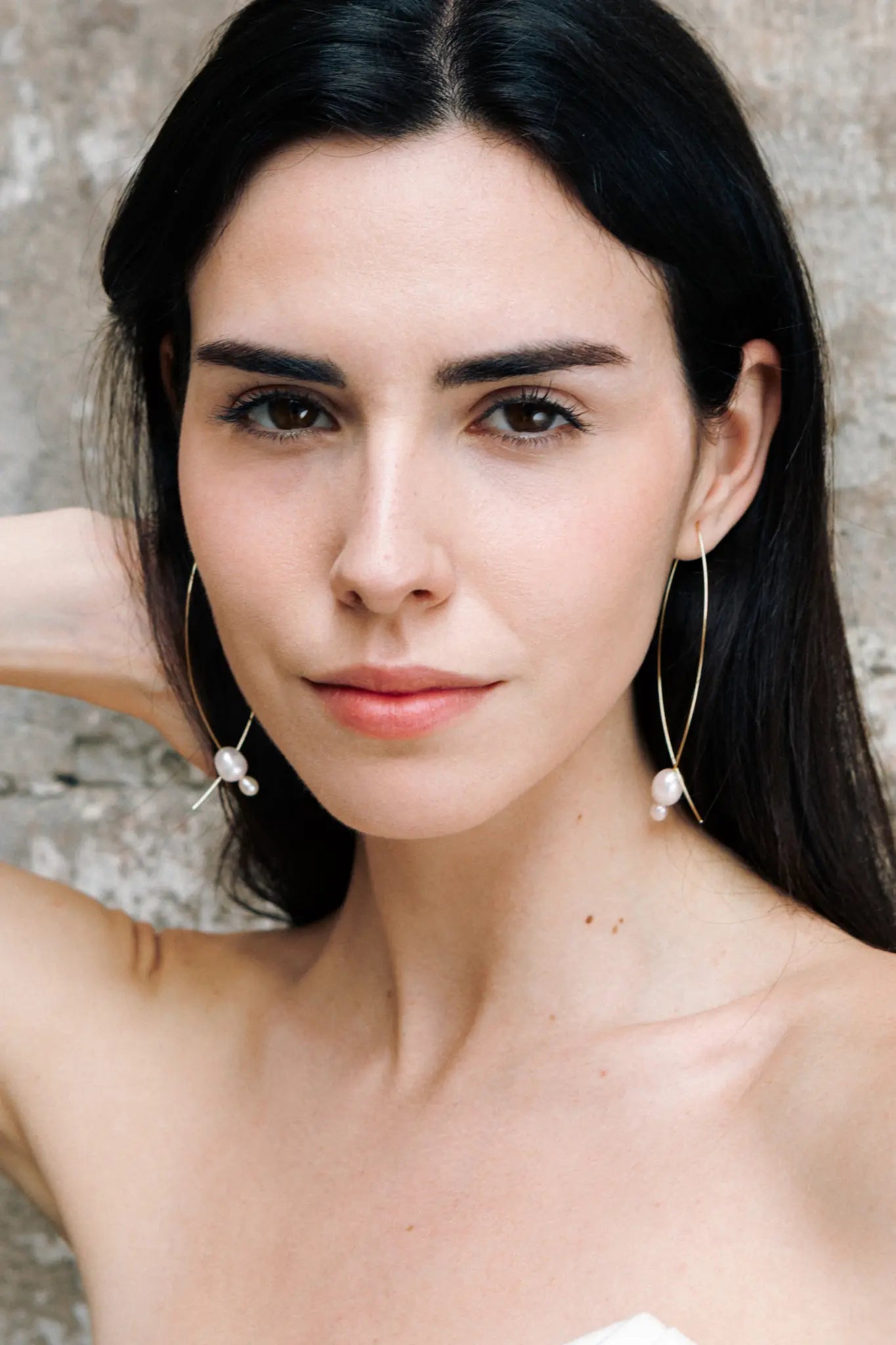 Cercei Argint Wire Double Pearl LisaConcept