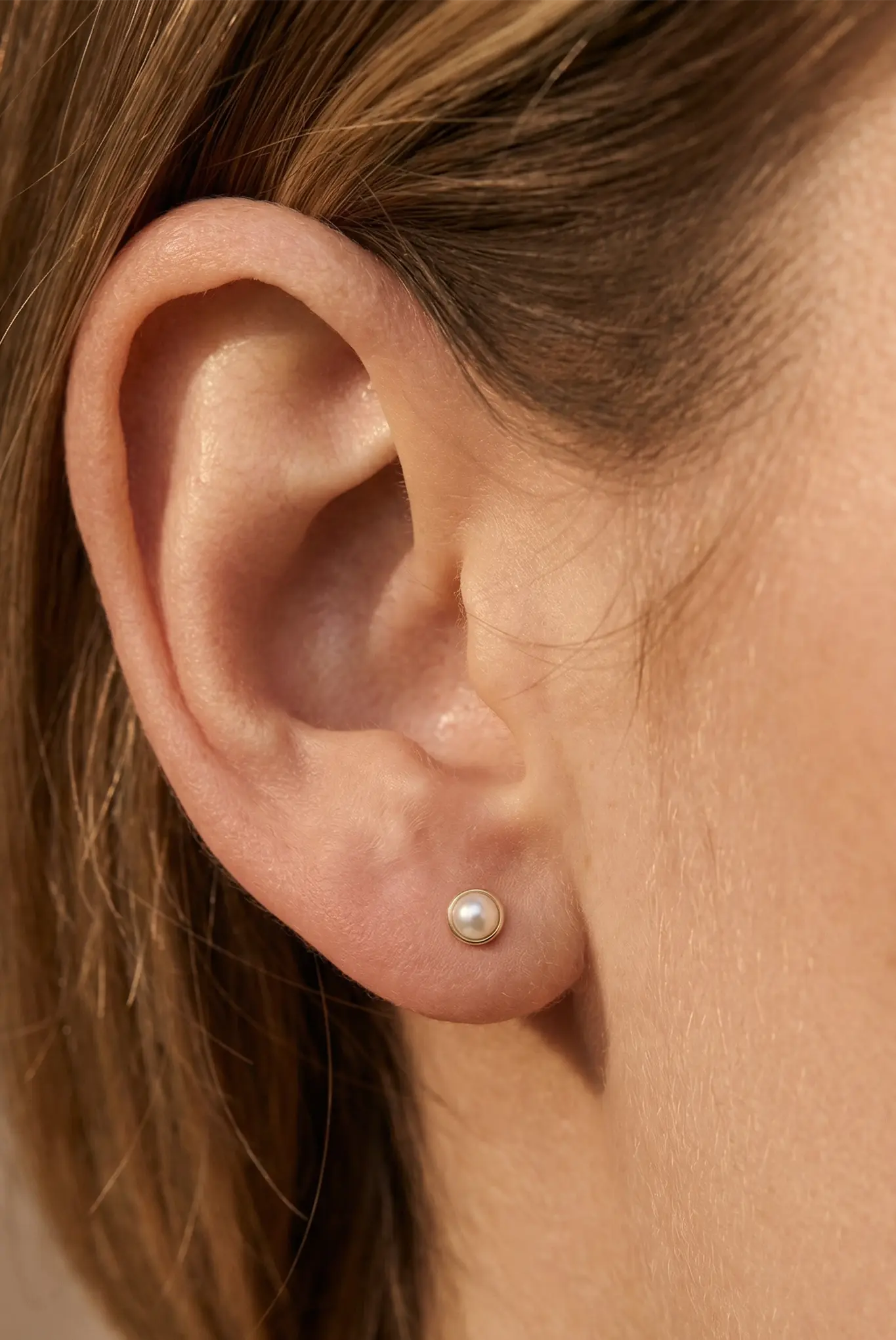 Cercei Aur Pearl Bead L LisaConcept