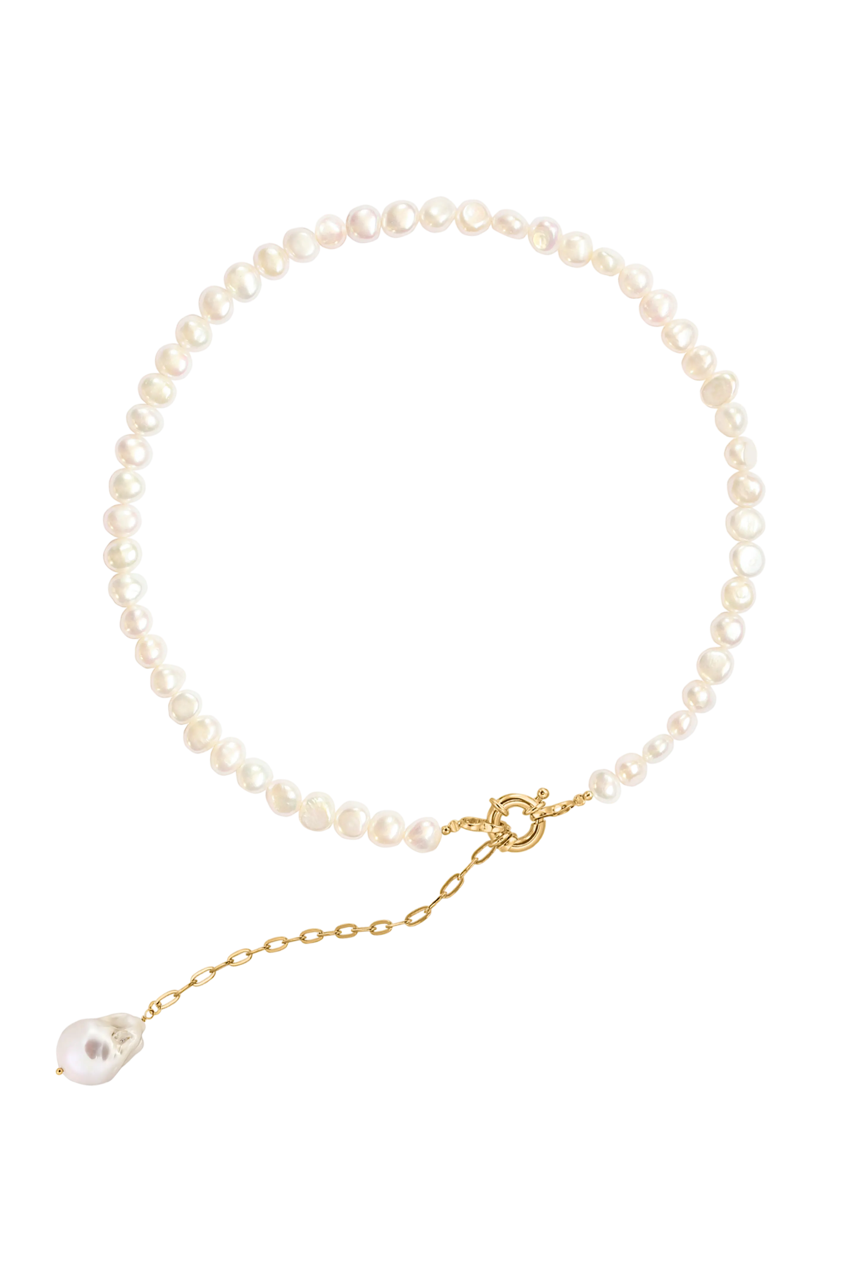 Colier Argint Buttons&Baroque Pearl LisaConcept