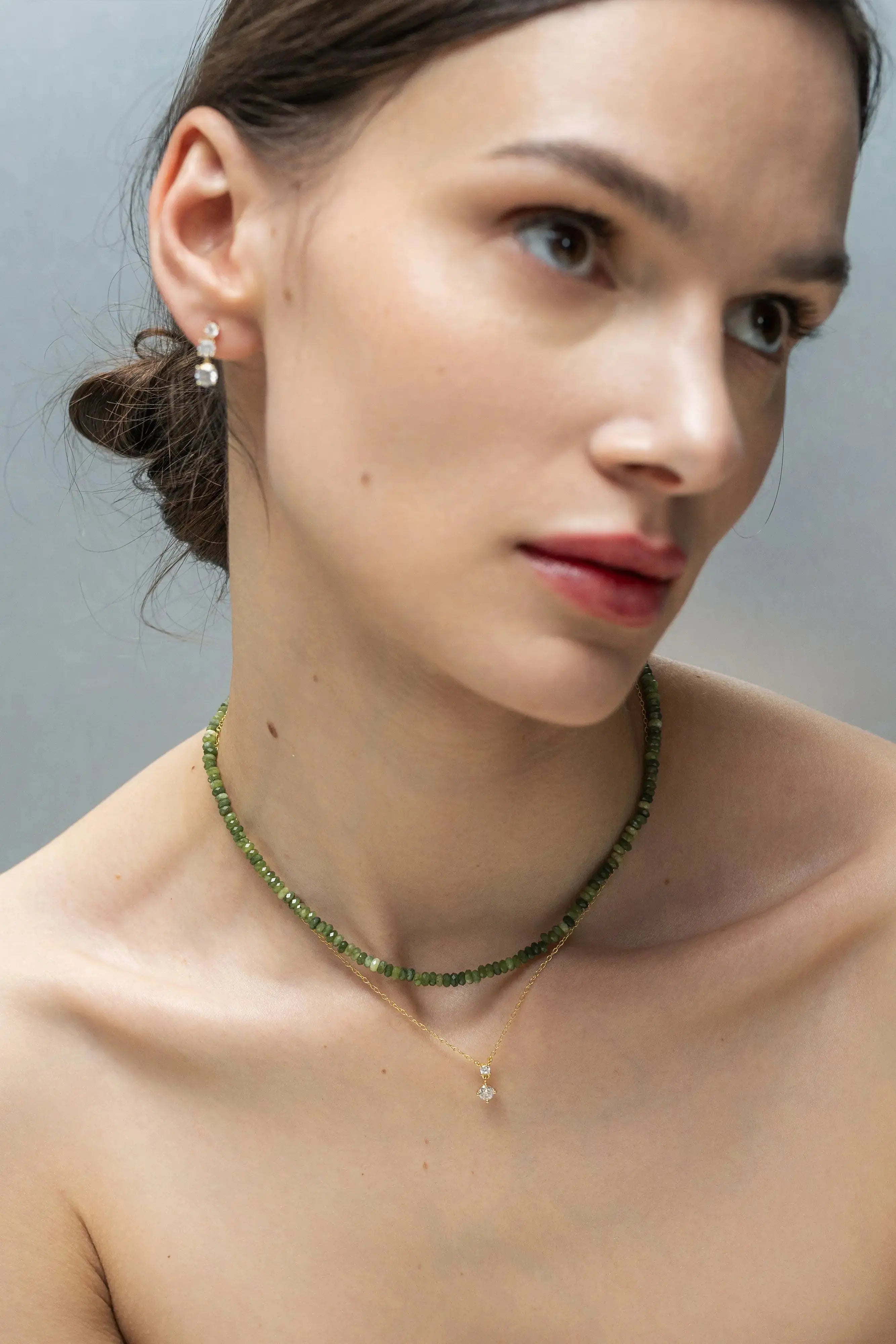 Colier Argint Emerald Crystals Lisa&Co.