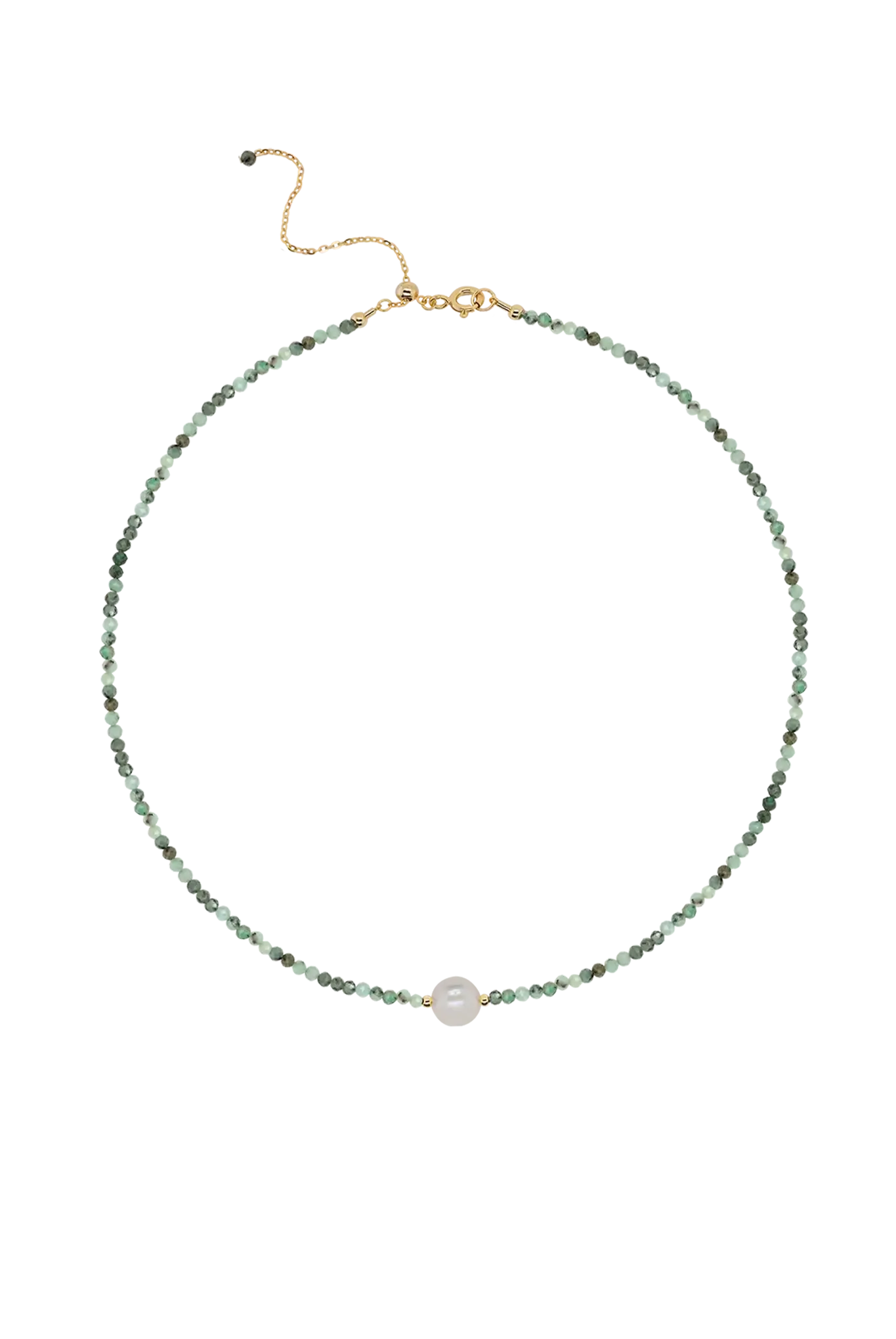 Colier Argint Emerald&Round Pearl Lisa&Co.