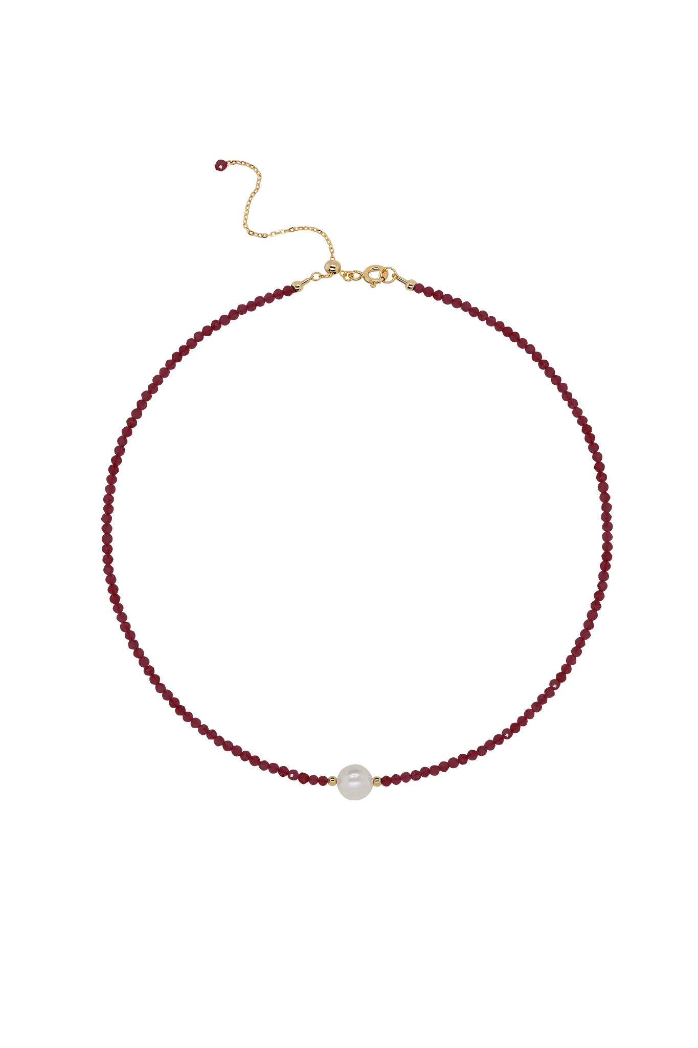 Colier Argint Garnet&Pearl LisaConcept