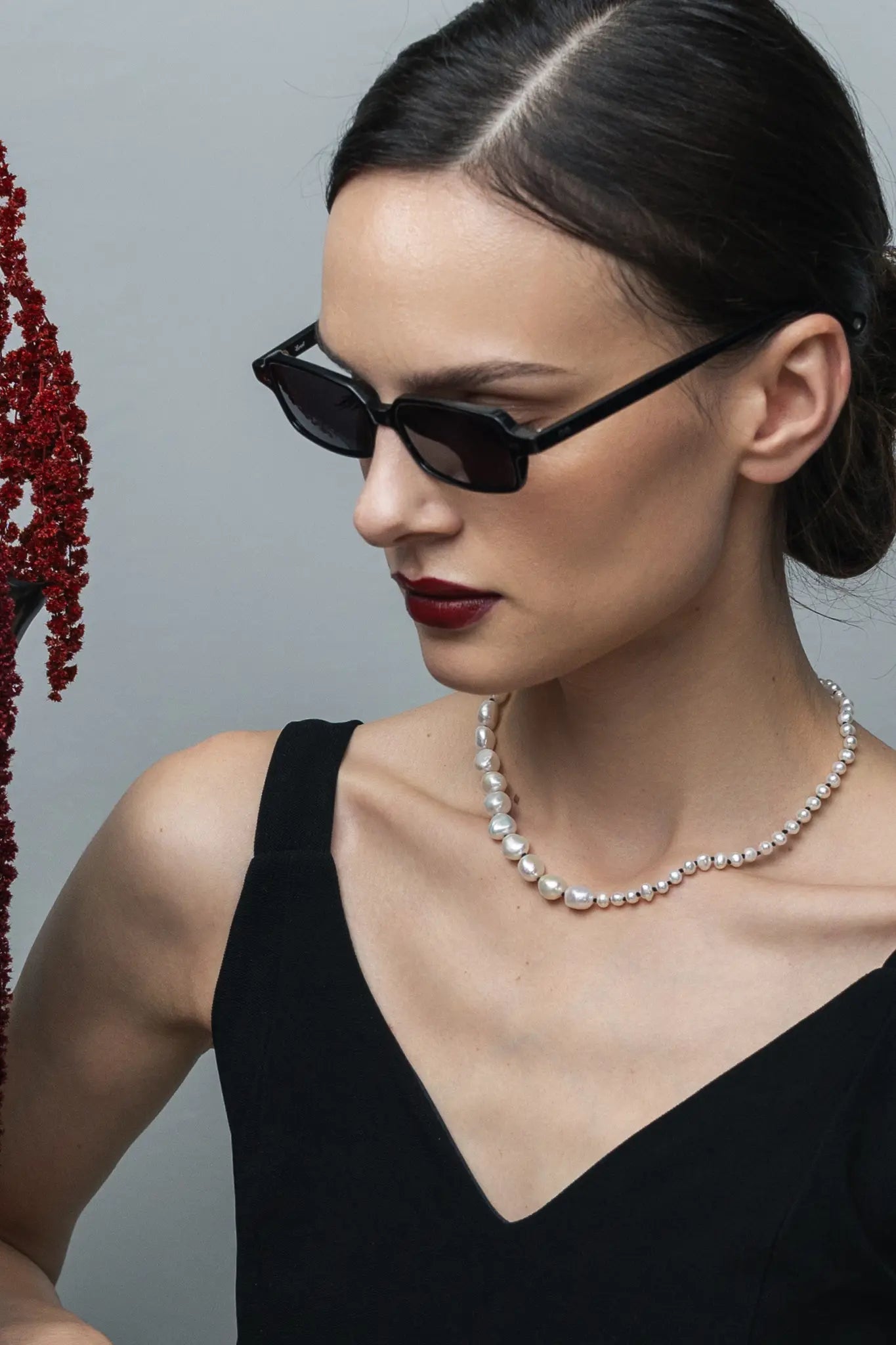 Colier Argint Gradient String&Pearls Lisa&Co.