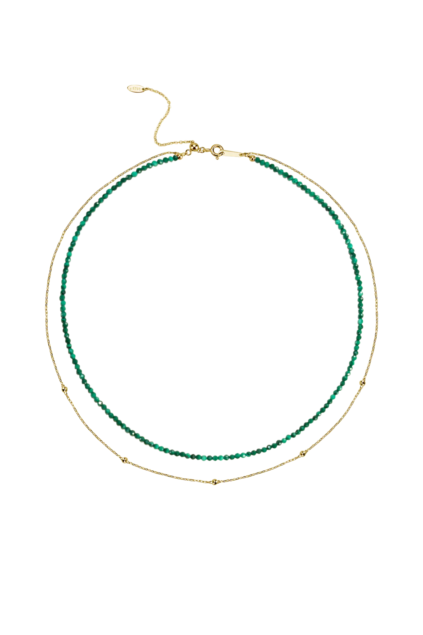 Colier Argint Malachit&Drops Lisa&Co.