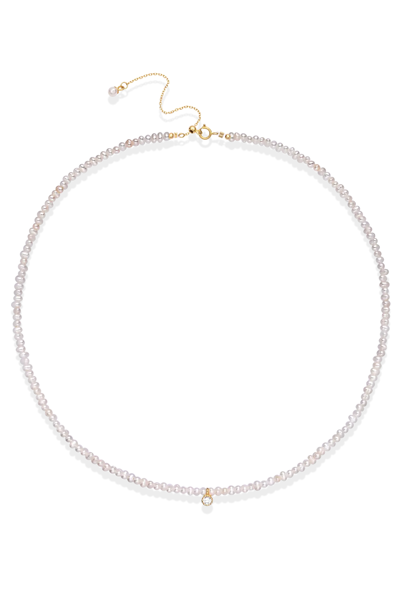 Colier Argint Mini Organic Pearls & Crystal Lisa&Co.