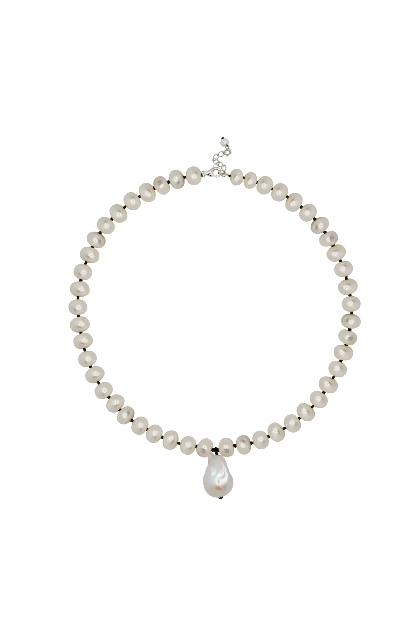 Colier Argint String&Baroque Pearl Lisa&Co.