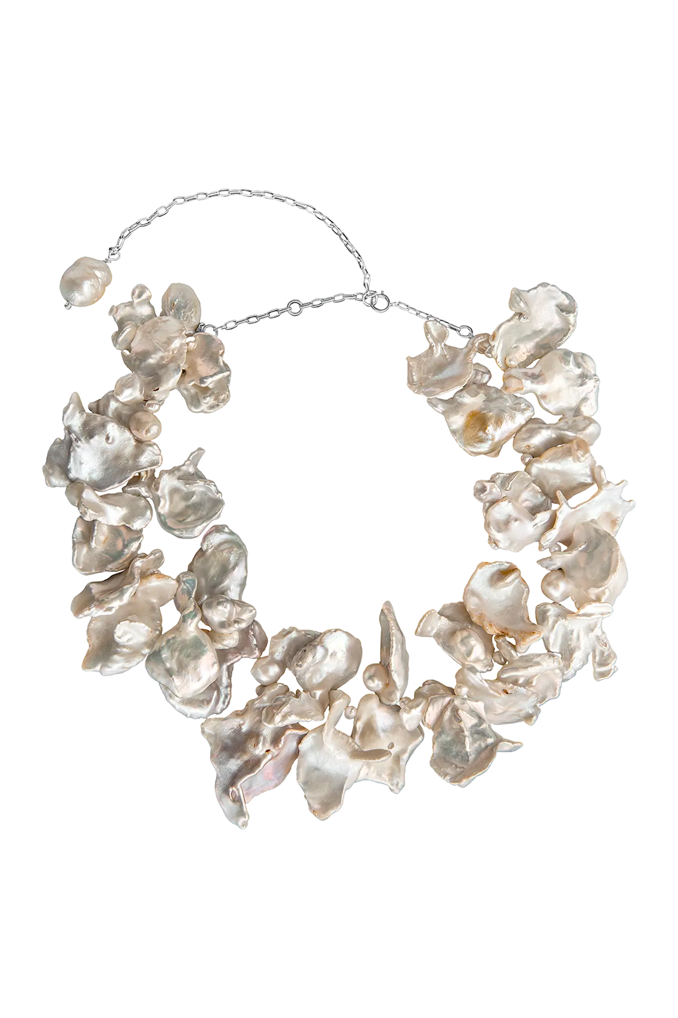 Colier Argint White Keshi Pearls LisaConcept