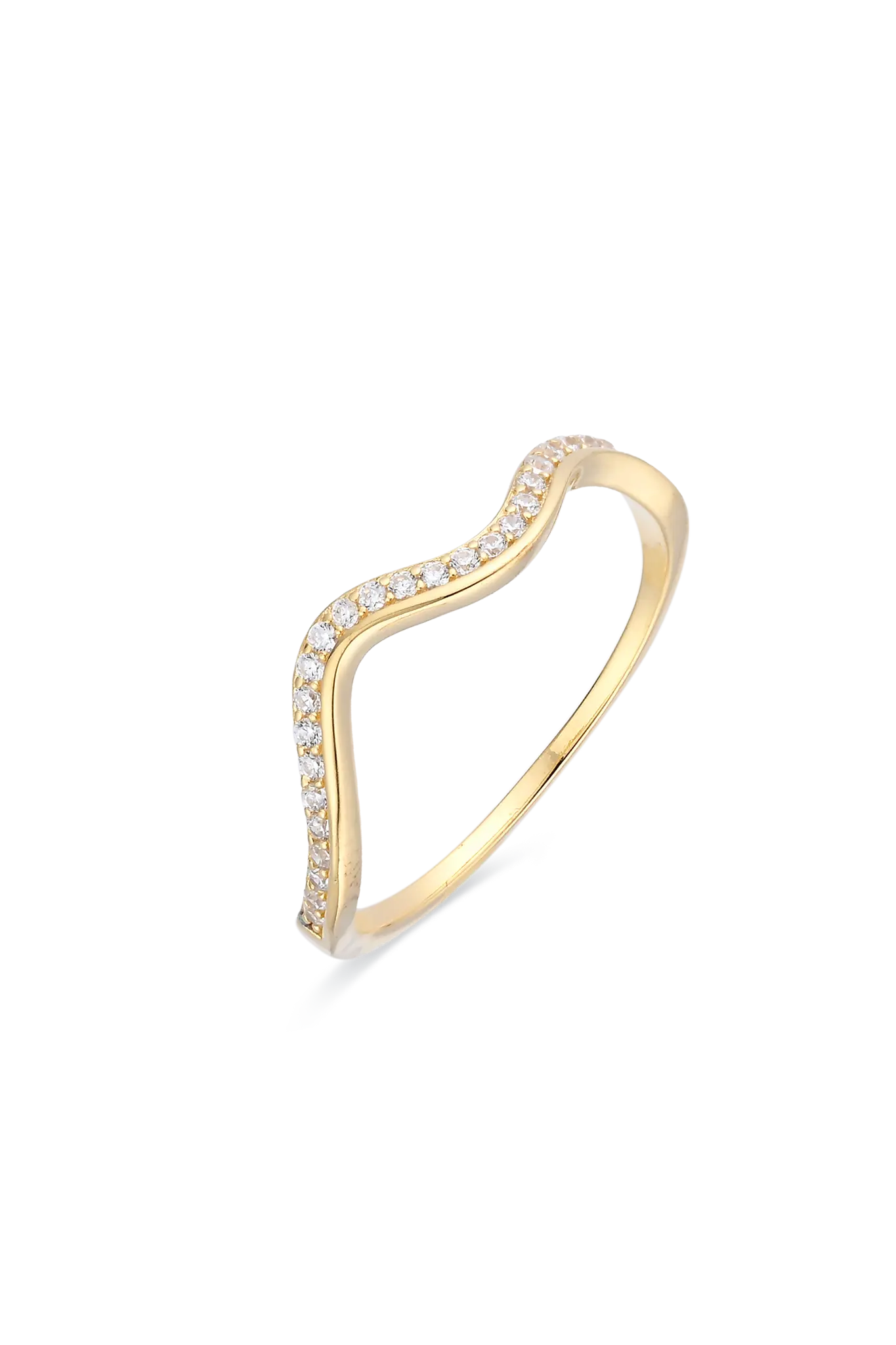 Inel Argint Waved Paved LisaConcept