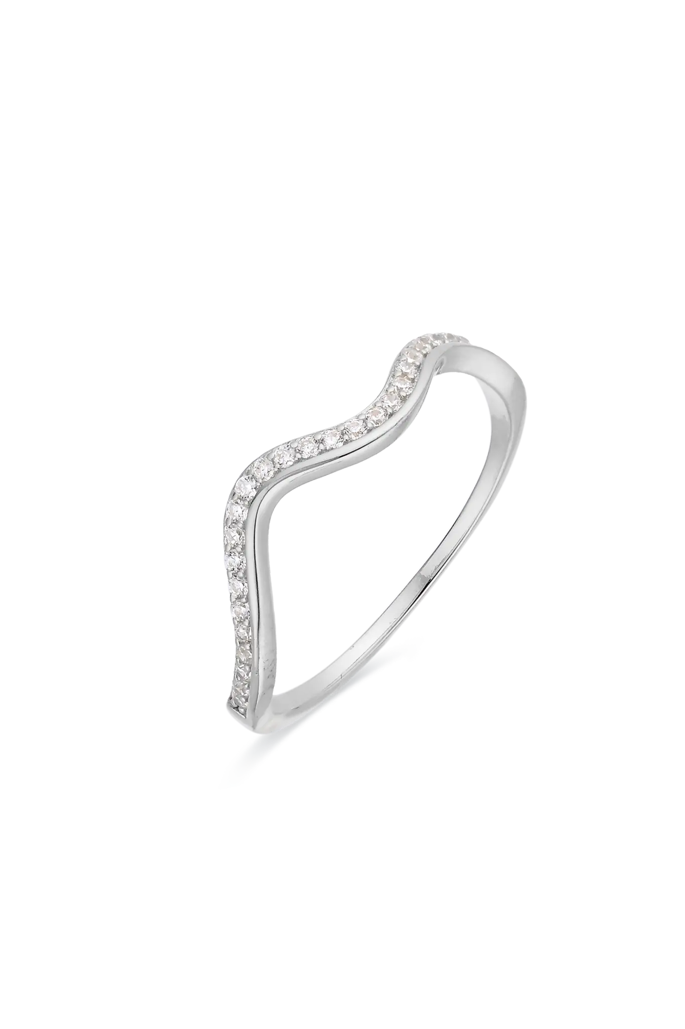 Inel Argint Waved Paved LisaConcept