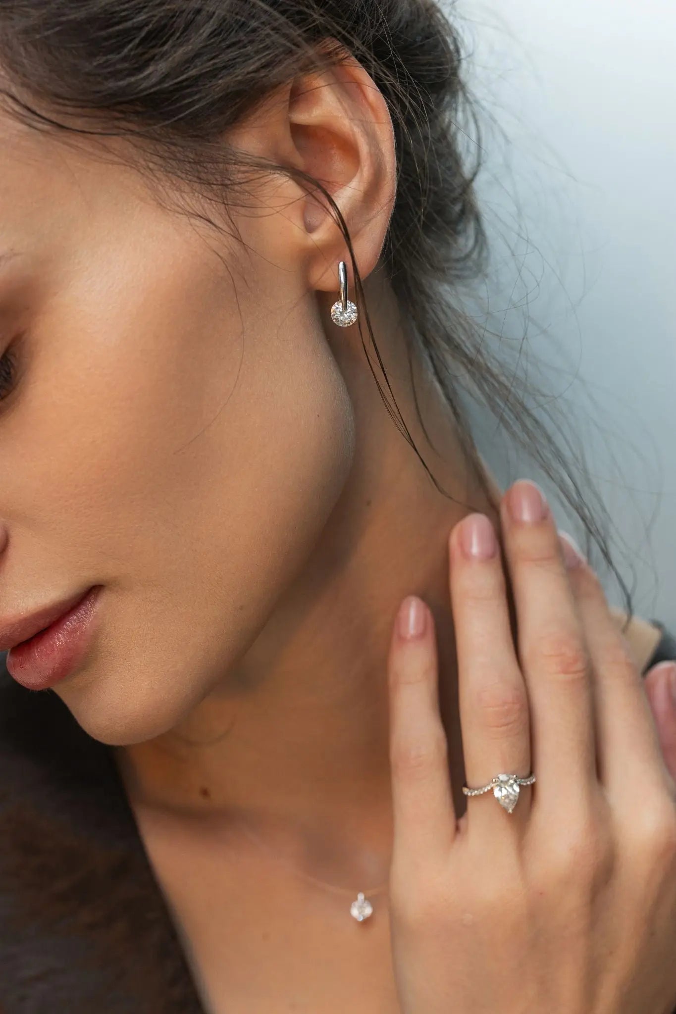 Lanț Argint Floating Mossanite Lisa&Co.