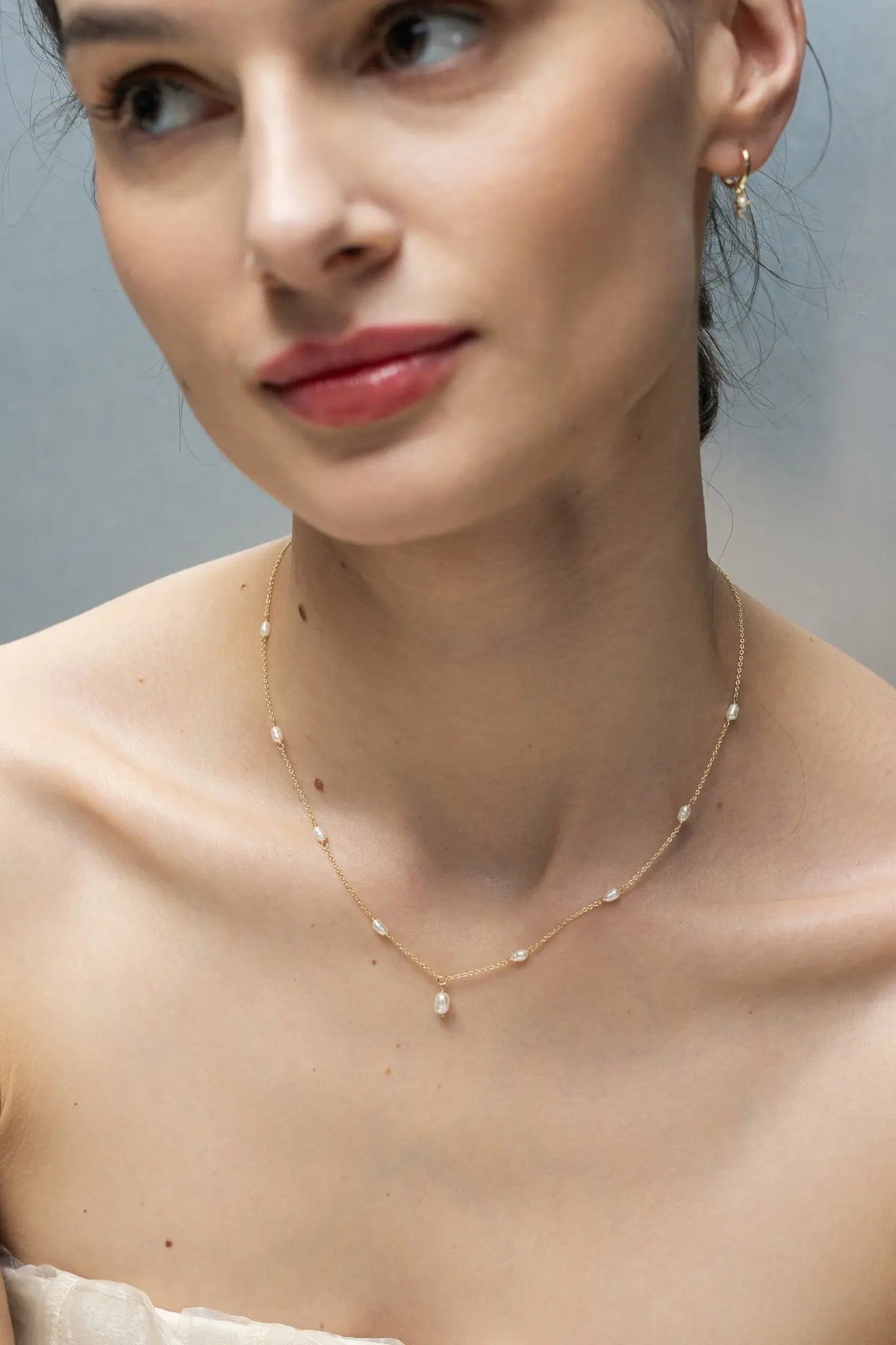 Lanț Argint Freshwater Pearls Lisa&Co.